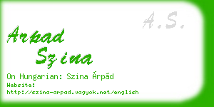 arpad szina business card