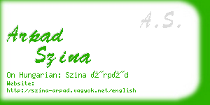 arpad szina business card